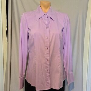 INC fitted lavender button down dress shirt